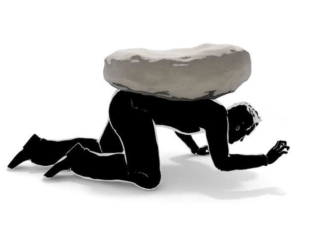 ストレスに耐えられない｜男性｜苦しい｜重い - ヒューマン/シルエット/イラスト/写真/無料/人物/ダウンロード素材