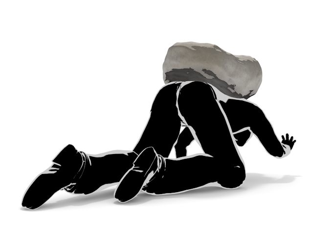 這いつくばって進む｜ストレス社会｜しんどい - ヒューマン/シルエット/イラスト/写真/無料/人物/ダウンロード素材