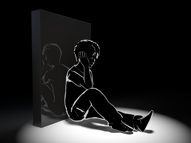 いじめにあう｜ストレス｜精神｜悩む - ヒューマン/シルエット/イラスト/写真/無料/人物/ダウンロード素材