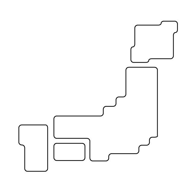 シンプル日本｜白｜地図 - 地図/マップ/写真/フリー素材/イラスト/ジャパン / 日本