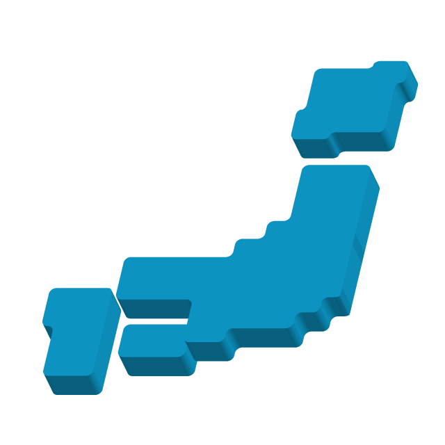 シンプル日本｜青-立体｜地図 - 地図/マップ/写真/フリー素材/イラスト/ジャパン / 日本