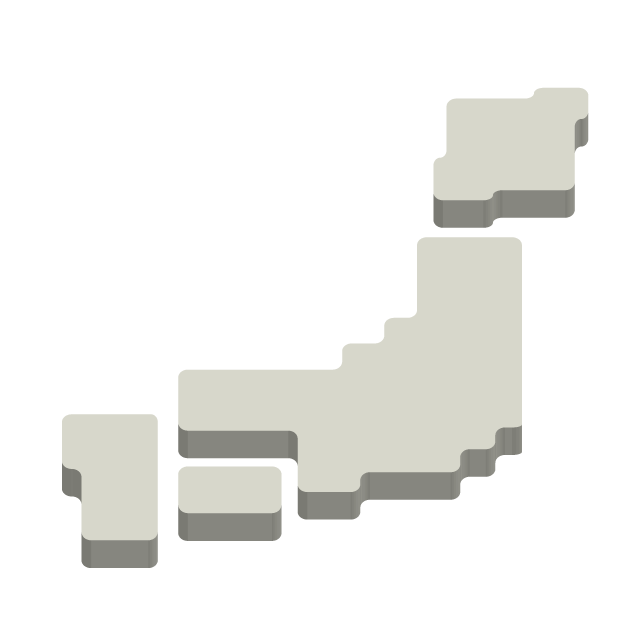 シンプル日本｜グレー-立体｜地図 - 地図/マップ/写真/フリー素材/イラスト/ジャパン / 日本