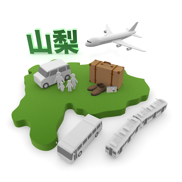 山梨 - 地図/マップ/写真/フリー素材/イラスト/ジャパン / 日本