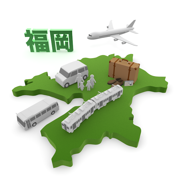 福岡 - 地図/マップ/写真/フリー素材/イラスト/ジャパン / 日本