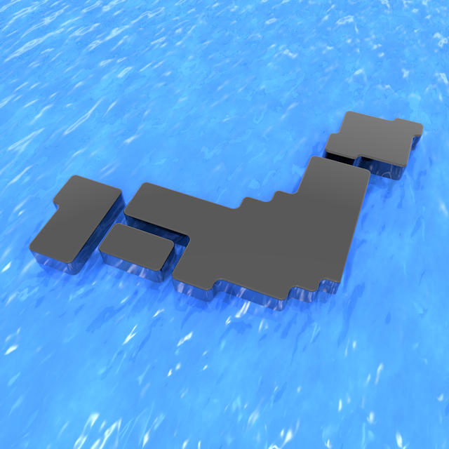 日本地図｜3D｜黒色 - 地図/マップ/写真/フリー素材/イラスト/ジャパン / 日本