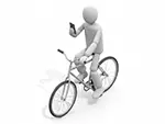 【無料イラスト】自転車に乗りながらスマホを操作する人の素材｜ながら運転