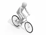 【無料イラスト】自転車に乗って走る人の素材｜移動・通勤・エコ