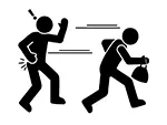 【無料イラスト】ひったくり・盗難のピクトグラム｜防犯・犯罪被害のフリー素材（商用利用OK）