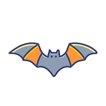 翼を広げたコウモリのハロウィン無料アイコンイラスト