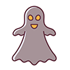 両手を広げた笑顔のオバケのハロウィンアイコンイラスト