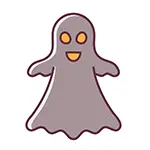 無料イラスト | 笑顔のオバケのハロウィンアイコン