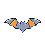 無料イラスト | ハロウィンの夜空を飛ぶコウモリのアイコン・フリー素材