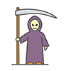 大鎌を持った死神（デス）のハロウィン無料イラスト