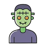 無料イラスト | 可愛いフランケンシュタインのハロウィンアイコン素材