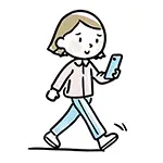 【無料イラスト】歩きスマホをする女性 | 商用利用OK・フリー素材