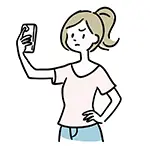 【無料イラスト】スマホで自撮りする女性（不満顔） | 商用利用OK・フリー素材