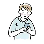 【無料イラスト】スマホを見て微笑む男性（うつむき） | 商用利用OK・フリー素材