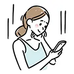 【無料イラスト】スマホを見て微笑む女性（リラックス） | 商用利用OK・フリー素材