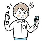 【無料イラスト】スマホに怒る男性（クレーム・指摘） | 商用利用OK・フリー素材