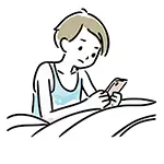 【無料イラスト】ベッドで寝ながらスマホを見る男性（タンクトップ） | 商用利用OK・フリー素材