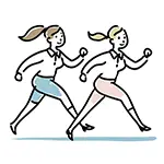 ウォーキングする女性2人組の無料イラスト | 健康・運動のフリー素材