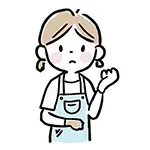 困った顔の主婦（エプロン姿）の無料イラスト | 家事・フリー素材