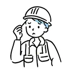汗を拭う作業員の無料イラスト | 暑さ・フリー素材