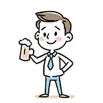 ビールを持つビジネスマンの無料イラスト | 飲み会・フリー素材