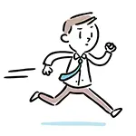 真剣な顔で走るビジネスマンの無料イラスト | 急ぐ・フリー素材
