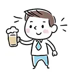 ビールで乾杯する男性の無料イラスト | 飲み会・フリー素材