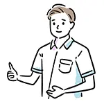 サムズアップ（いいね）する男性スタッフの無料イラスト | OK・フリー素材