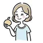 梨（りんご）を持つ女性の無料イラスト | 商用利用OKなフリー素材