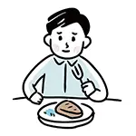 ステーキと男性の無料イラスト | 食事・グルメのフリー素材