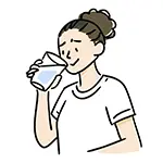 コップの水を飲む女性の無料イラスト | 水分補給・健康のフリー素材
