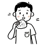 おにぎりを食べる男性（男の子）の無料イラスト | 和食・食事のフリー素材