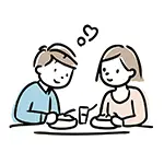 食事デートするカップルの無料イラスト | 恋愛・フリー素材