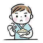 ご飯を食べる男性（男の子）の無料イラスト | 食事・フリー素材