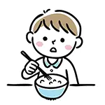 ご飯を食べる男の子の無料イラスト | 食事・フリー素材
