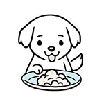 ご飯を食べる犬の無料イラスト | ペットフードのフリー素材(商用利用OK)