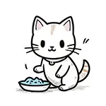 ご飯を食べる猫の無料イラスト | 可愛い動物のフリー素材(商用利用OK)