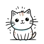 正面を向いてお座りする可愛い猫の無料イラスト | 動物フリー素材