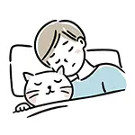 人と猫が寝る・寄り添う無料イラスト | 癒しのフリー素材(商用利用OK)