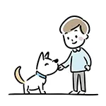 男の子と犬が触れ合う無料イラスト | 優しいフリー素材(商用利用OK)