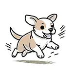 元気に走る犬（子犬）の無料イラスト | 動物のフリー素材(商用利用OK)