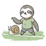 ナマケモノ vs カタツムリ！世紀の（遅い）レースの無料イラスト