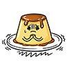 緊張でブルブル震えるプリンの無料イラスト