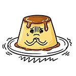 緊張で震えるプリンの無料イラスト | 擬人化スイーツのフリー素材