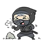派手なくしゃみをする忍者の無料イラスト | 花粉症・風邪フリー素材
