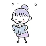  立って本を読む女の子の無料イラスト | 読書・趣味フリー素材