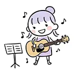  ギターを弾き語りする女の子の無料イラスト | 芸術の秋フリー素材